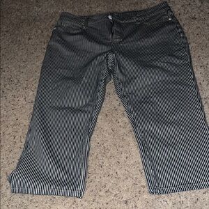 St. John's Bay Black and White Pinstripe Capris